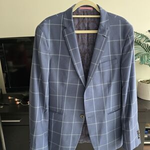 Elegant Navy Checkered Blazer